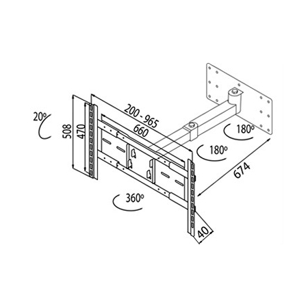PROFESJONALNY Uchwyt ścienny TechLink- TV, Tablice