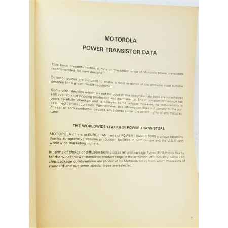 Motorola Semiconductors Catalog „POWER” – Unique